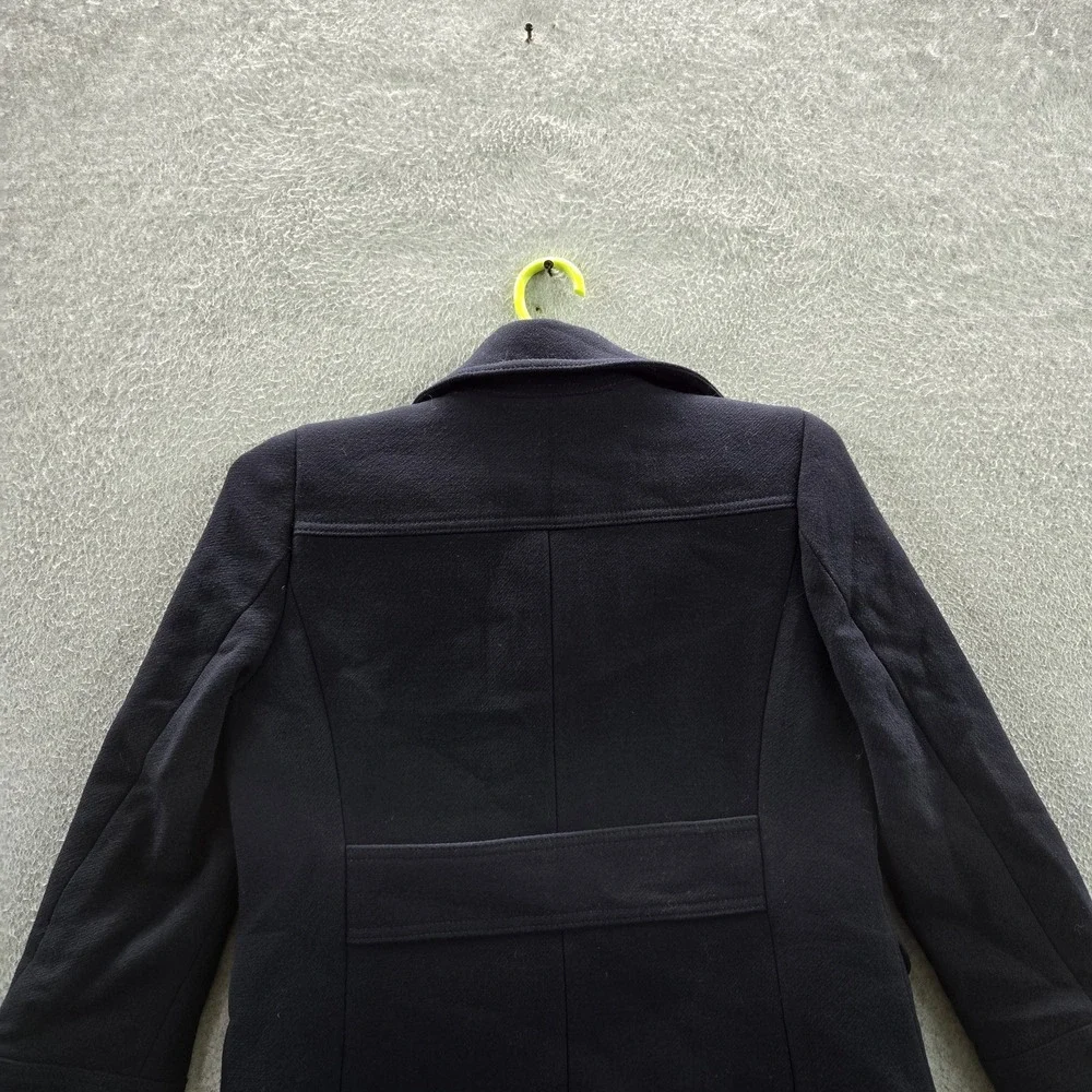 J Crew Women Jacket 8P Navy Wool Blend Double Cloth Style Peacoat‎ - Picture 9 of 10